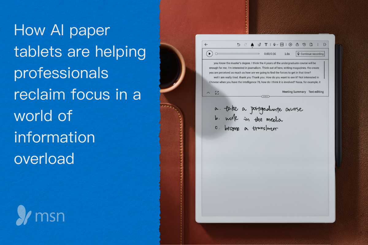 How AI paper tablets are helping professionals reclaim focus in a world of information overload