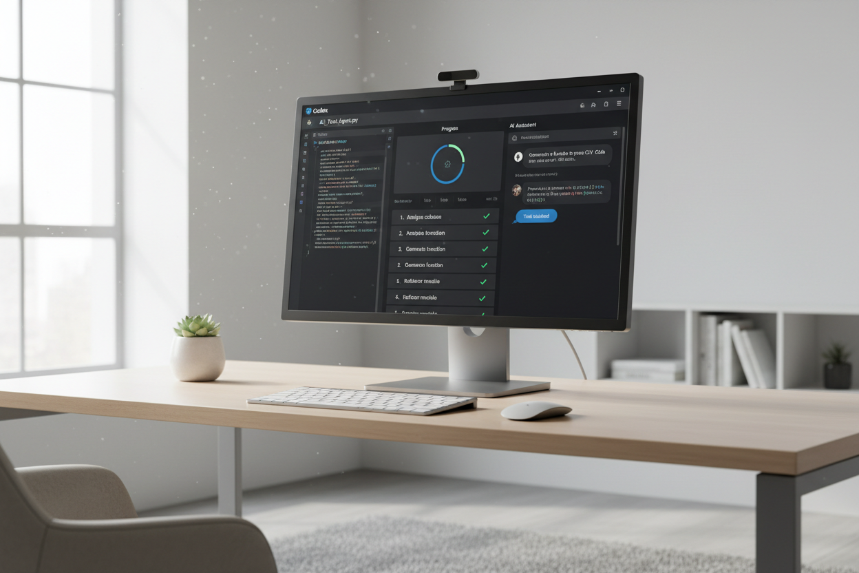 Office Scene with Codex Desktop